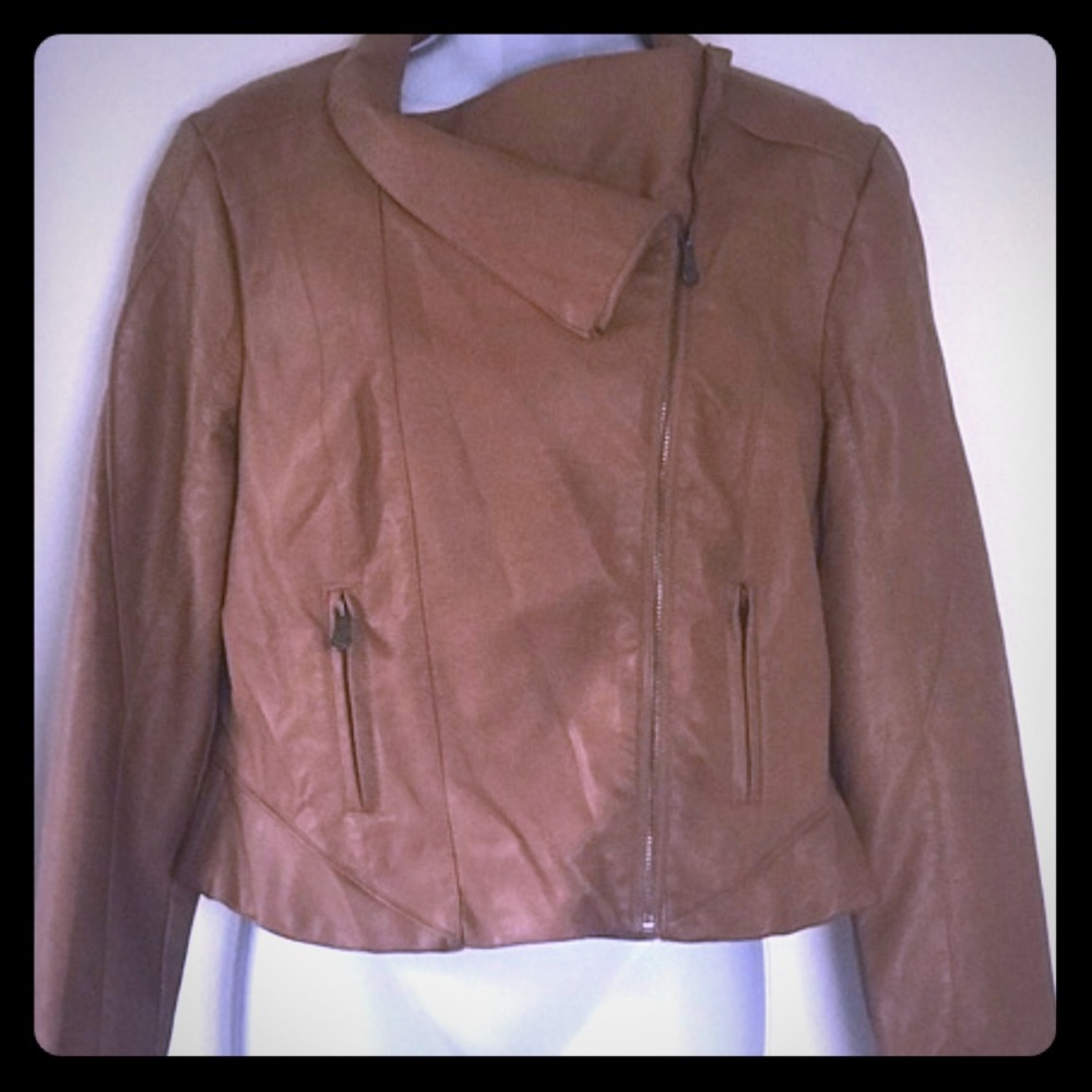 Nicole Miller Vegan Moro Tan Jacket SM